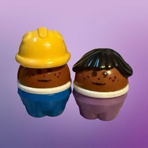 Vintage Little Tikes Toddle Tots Afrian American Couple Construction Figure